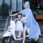 电动电瓶摩托车雨衣双人，女款骑行全身长，款防暴雨亲子母子专用