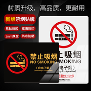 新版禁止吸烟警示牌电梯室内请勿吸烟提示牌，亚克力定制创意禁烟贴标识贴无烟区标示牌抽烟请移步室外标志牌