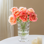 轻奢小花瓶插花摆件客厅现代简约玻璃高级感鲜花创意桌面网红