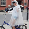 韩国电动车雨衣半透明单人时尚波点雨衣女韩国有袖款户外步行雨衣