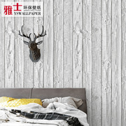 白色仿古复古地中海风格怀旧木纹仿木板墙纸卧室，客厅北欧做旧壁纸