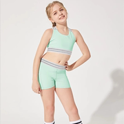 战斗少女亲肤高弹儿童瑜伽服套装女童背心跑步训练健身速干紧身裤