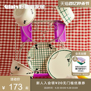 tbh野兽派家居熊猫嘭嘭系列竹纤维碗套装家用高颜值吃饭米饭碗