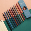 日系复古色彩色中性笔ins高颜值学生文具用品记做笔记，的专用笔颜色，多色按动圆珠笔手帐记号笔可爱创意按压式