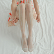 蕾丝白色丝袜子女夏季超薄款日系JK性感连裤袜黑丝洛丽塔纯欲白丝