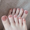 脚趾甲贴片成品假指甲，美甲片纯裸色夏季持久孕妇脚指甲防水