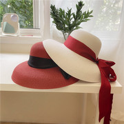 法式大檐草帽女赫本风灯，罩帽防晒太阳帽，夏天遮阳度假海边沙滩帽子