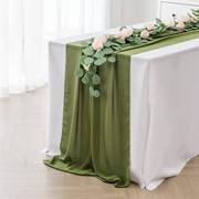 甜品台布置桌布ins纯色雪纺生日，婚礼庆背景桌巾，帷幔装饰西餐桌旗