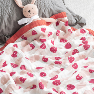 日本进口新生婴儿毯子纯棉，宝宝被子包被6层纱，布盖毯毛巾浴巾四季