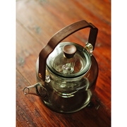 中式茶具苏窗煮茶提梁壶耐热玻璃纯色蒸煮一体水壶泡茶壶家用复古