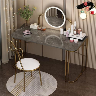 梳妆台卧室化妆桌镜子带灯小户型网红风一体现代简约轻奢化