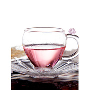 玻璃品茶杯花茶壶套装，小杯子品茗杯功夫玻璃，茶具配件花语莲花杯