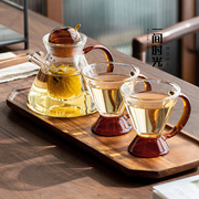 耐热玻璃茶具家用客厅，透明泡茶壶茶杯过滤网，煮茶壶创意简约花茶壶