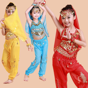 儿童印度舞蹈服装女 幼儿肚皮舞表演服套装 少儿新疆舞演出服