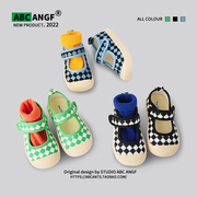 @ABC ANGF~韩系棋盘格系列~2023秋季儿童帆布鞋女童浅口软底单鞋