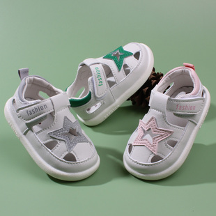 小童鞋子宝宝婴儿学步鞋男女童软底1-2-3周岁，透气皮鞋春夏季凉鞋