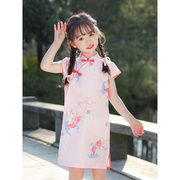 女童改良版旗袍春夏季儿童唐装中国风古筝演出服小女孩洋气连衣裙
