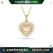 韩国直邮swarovski女士项链施华洛，世奇珍珠水晶心形金色