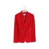 white collar女士红色厚棉西服领两粒扣长袖休闲外套MIAN21-606