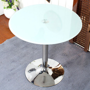 洽谈桌钢化玻璃圆桌茶几，现代简约餐桌椅玻璃，桌圆钢化小圆桌