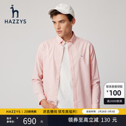 hazzys哈吉斯(哈吉斯)春季男士，长袖衬衫时尚，修身工装风衬衣男潮流男装上衣
