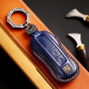 保时捷车钥匙套卡宴macan帕拉，梅拉718711专用高档手工真皮壳扣包