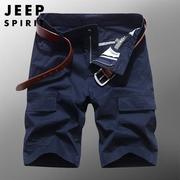 jeep吉普男士休闲短裤男五分裤，夏季外穿裤子，宽松多口袋工装裤
