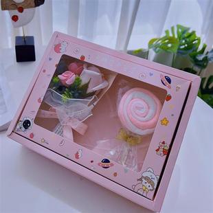 教师节礼物创意毛巾礼盒，送老师伴手礼玫瑰香皂，花束七夕情人节