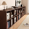 实木书架落地胡桃木色自由组合客厅柜子，储物柜家用格子书柜置物柜