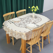 椭圆形桌子防油防烫免洗桌布，pvc欧式烫金防滑餐桌台布印花塑料布