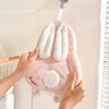 兔子擦手巾挂式小毛巾可爱吸水厨房卫生间加厚手帕珊瑚绒儿童抹布