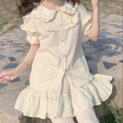 原创设计洛丽塔lolita内搭衬衣娃娃，领泡泡袖衬衫女蝴蝶结夏季上衣