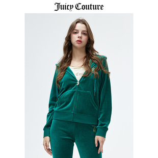 Juicy Couture橘滋外套女春季美式休闲复古天鹅绒夹克