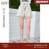 IVYKKI艾维2023夏季女士印花休闲雪纺短裤宽松显瘦高腰薄裤子