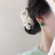 天然绿翡翠玉石耳钉，女纯银高级耳夹2024年无耳洞耳饰耳环