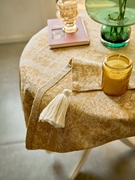 美式棉麻轻奢高级感北欧流苏小圆餐桌桌布台布茶几布定制盖布