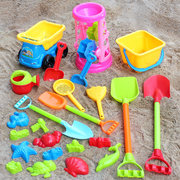 -儿童沙滩玩具车套装挖沙铲子，和桶宝宝，玩沙工具大号小孩男女孩套