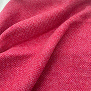 英国风单面羊绒面料100%纯羊毛，玫红色双色混彩做衣服布料微挺括