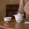 快客杯旅行茶具手绘可爱兔子釉下彩陶瓷便携式快客杯一壶一杯