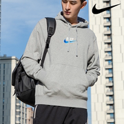 灰色连帽卫衣Nike耐克针织休闲上衣宽松透气运动装棉套头衫FB7789