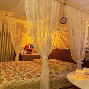 波西米亚风格床幔浪漫度假风卧室酒店民宿客栈纱幔摩洛哥带杆床