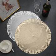 烫金珍珠贝壳隔热垫家用欧式餐垫，pvc餐桌垫防烫隔热西餐垫花瓶垫