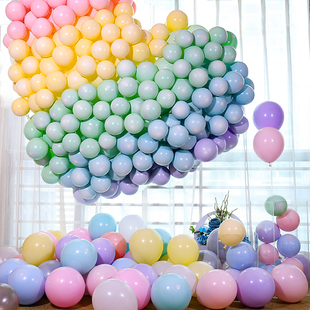 气球儿童无毒生日装饰场景，布置马卡龙(马卡龙)彩色，汽球多款结婚房布置订婚