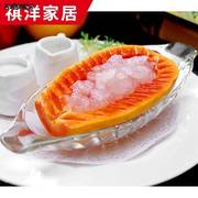 木瓜炖雪蛤玻璃碗奶茶店专用甜品碗玻璃器皿水果捞厨房不规则餐具