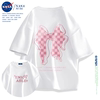 NASA黑色短袖男女ins潮美式正肩t恤2023夏季纯棉个性情侣体恤