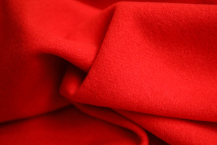 意大利进口温润大红色细腻斜纹编织大衣呢羊毛面料设计师大衣布料