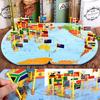 世界地图拼图儿童插旗木质玩具3-4-6-7岁男女孩宝宝地理认知教具