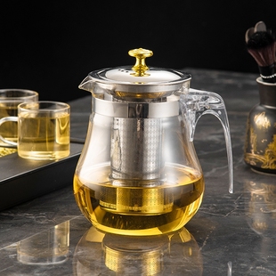 304不锈钢胆耐热玻璃泡，茶壶花茶壶玻璃，茶杯过滤茶具套装大容量