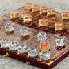 水晶象棋中国象棋送礼立体人物木制折叠棋盘象棋桌不锈钢磁铁