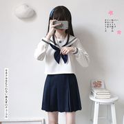 日系水手服软妹正统JK制服春秋长袖上衣韩版学生大码校服班服套装